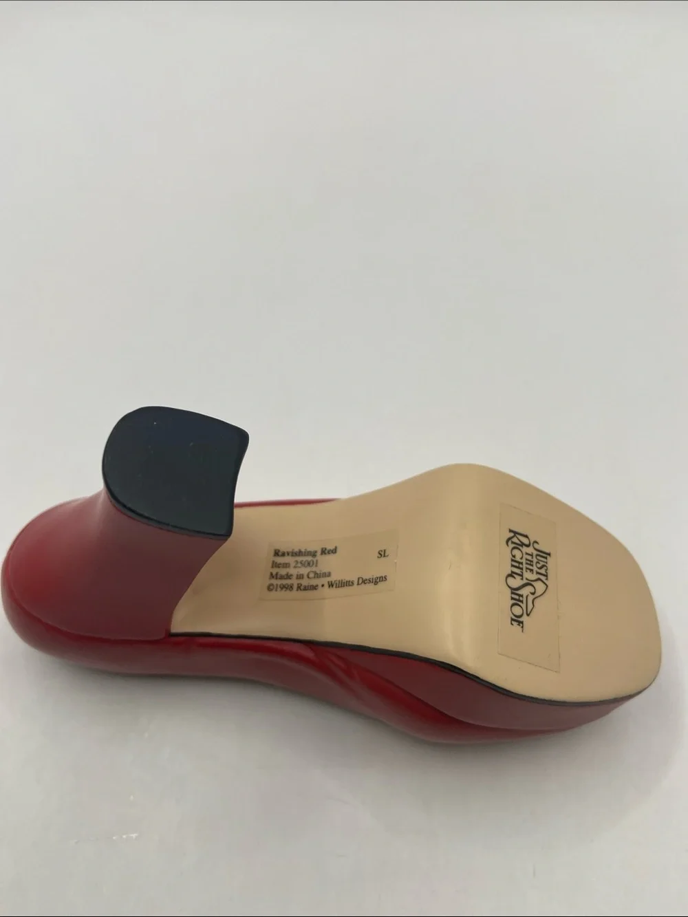 Just The Right Shoe by Raine Ravishing Red Miniature Shoe Figurine Vintage